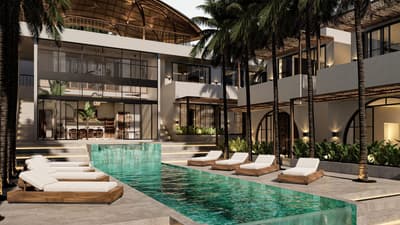Render Eksterior, Fasad & Pool