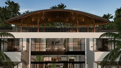 Yoga Deck & Struktur Atap Bambu