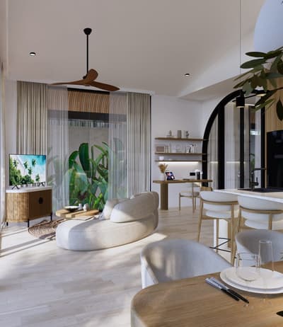 Unit 1 Living & Kitchen