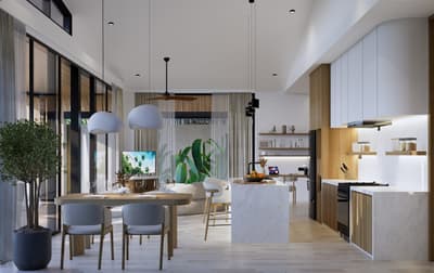 Unit 1 Living & Kitchen