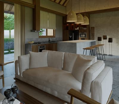 Terrace, Living & Kitchen