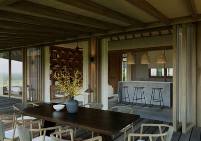 Terrace, Living & Kitchen