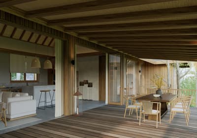Terrace, Living & Kitchen