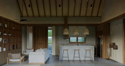 Terrace, Living & Kitchen
