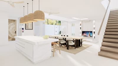Living, Dining & Kitchen
